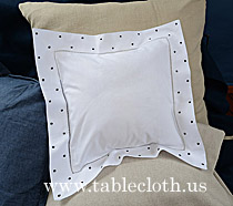 baby square pillow with black polka dots, polka dots, black poilka dots, baby square pillows, baby 12x12 inches pillows.