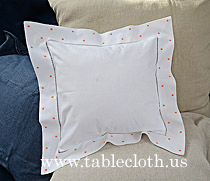 baby square pillows, baby square pillow sham, baby pillow orange polka dots, orange polka dots, polka dots