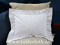 baby pillow with orange color polka dots, baby pillow sham, polka dots, orange polka dots